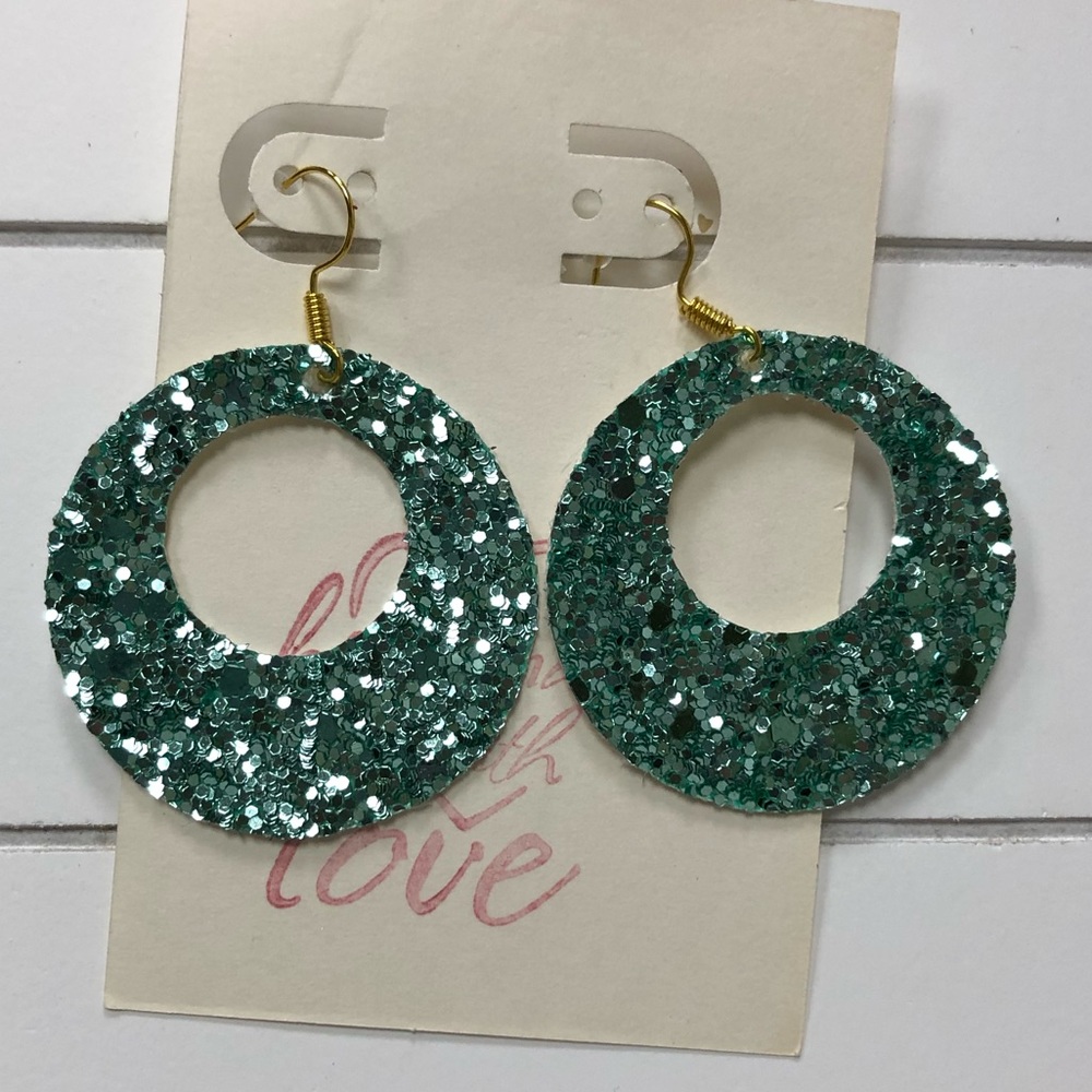 Mermaid Glitter Vinyl Earrings